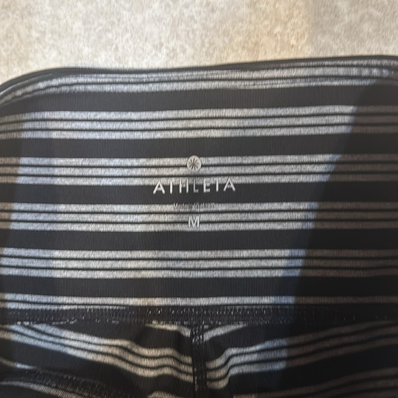 Athleta Chaturanga Striped Crop Athletic Leggings M - Picture 3 of 8